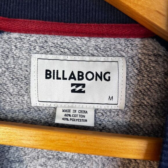 Billabong Crewneck Pullover Two Tone Sweater Front Pockets Mens Size Medium - Picture 10 of 10